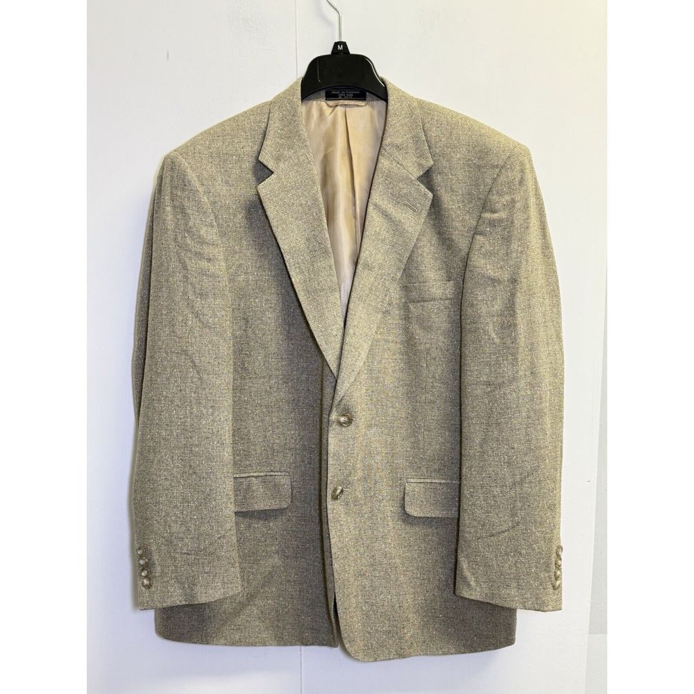Meeting Street Blazer Sports Coat Mens 44R‎ Gray Jacket 100% Silk 2 Button